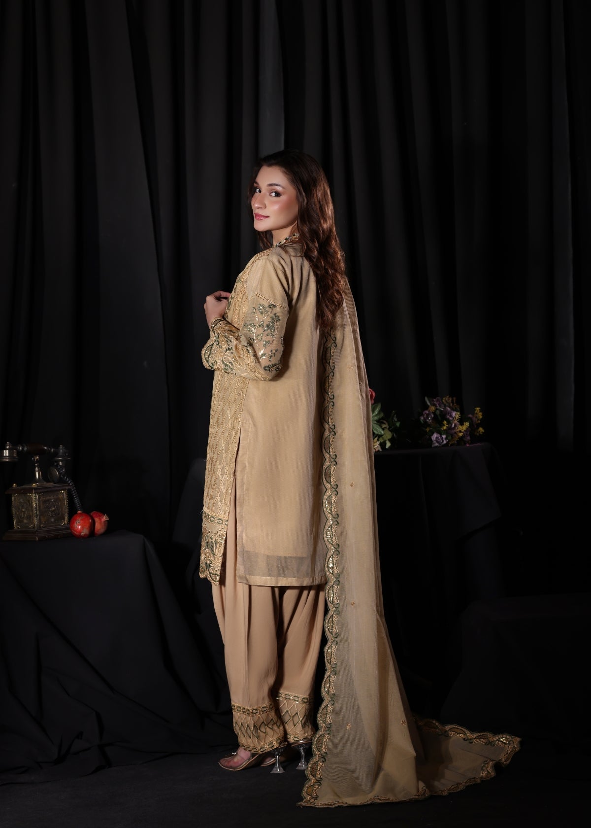 Alina - Khaddi Net with Farshi Shalwar