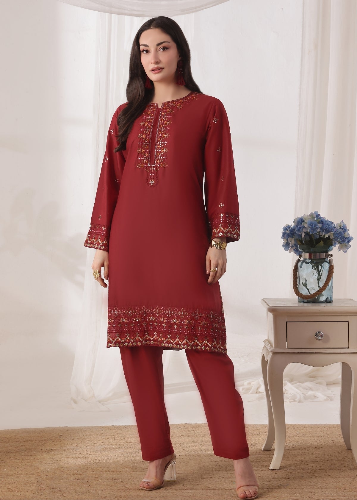 Sehar - Maroon - 2 pieces - Cotton