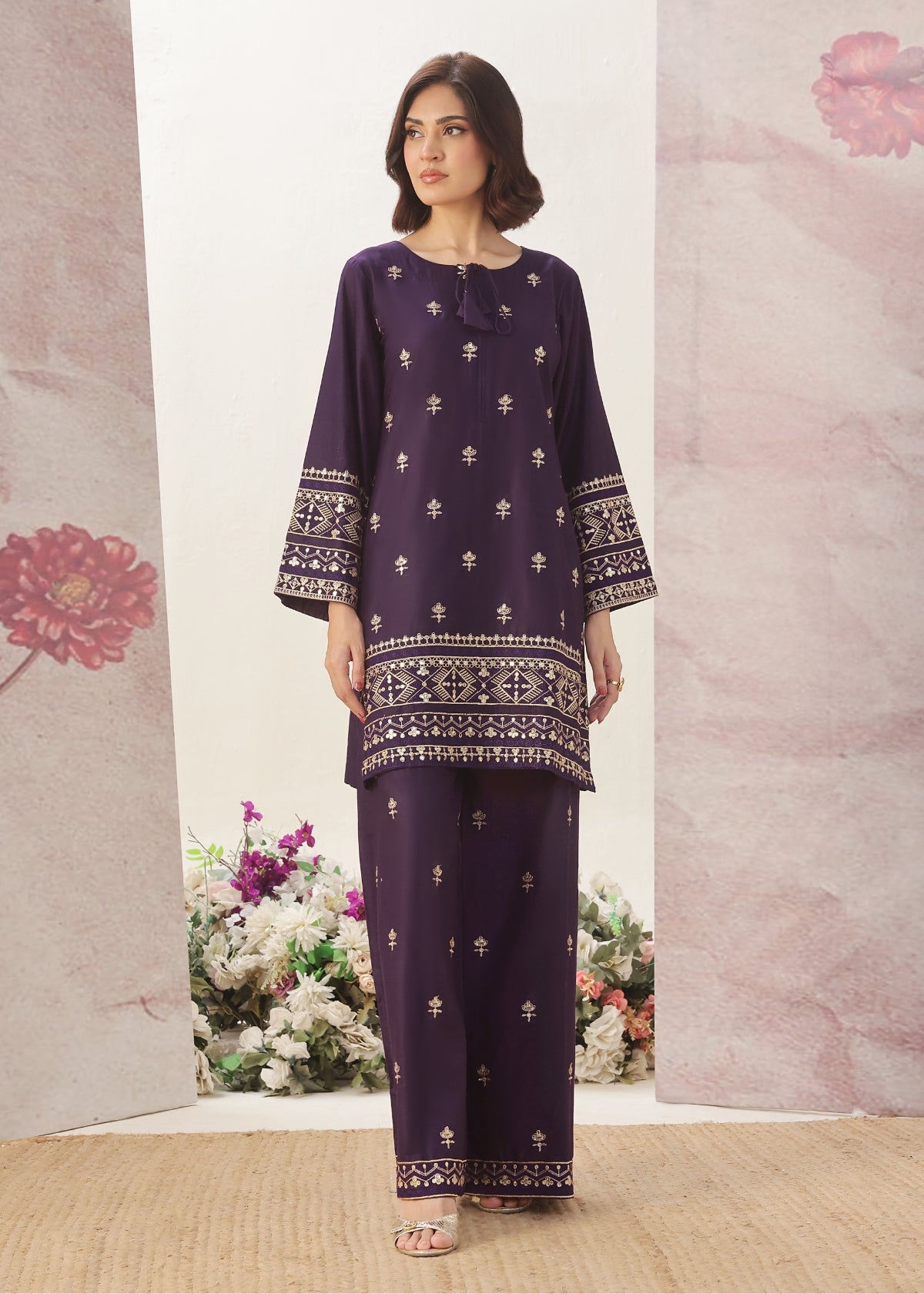 Maya - Purple-Cotton Fabric