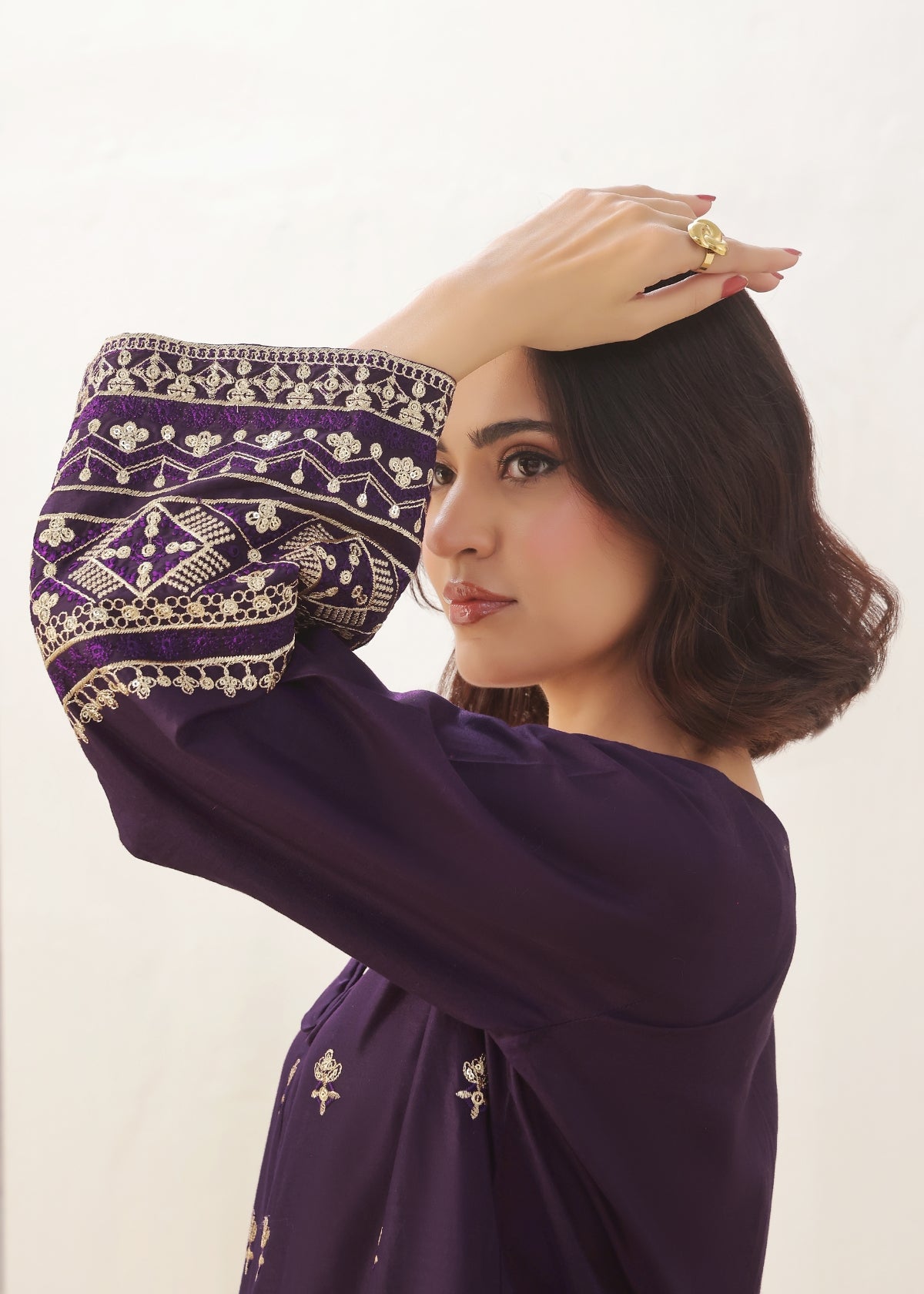 Maya - Purple-Cotton Fabric