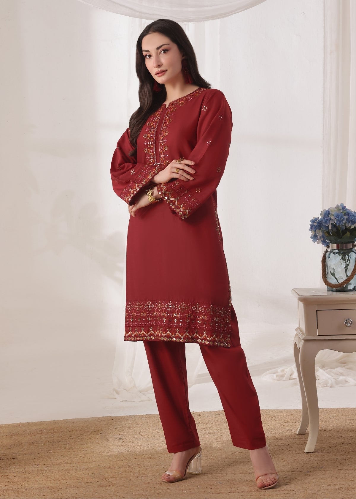 Sehar - Maroon - 2 pieces - Cotton