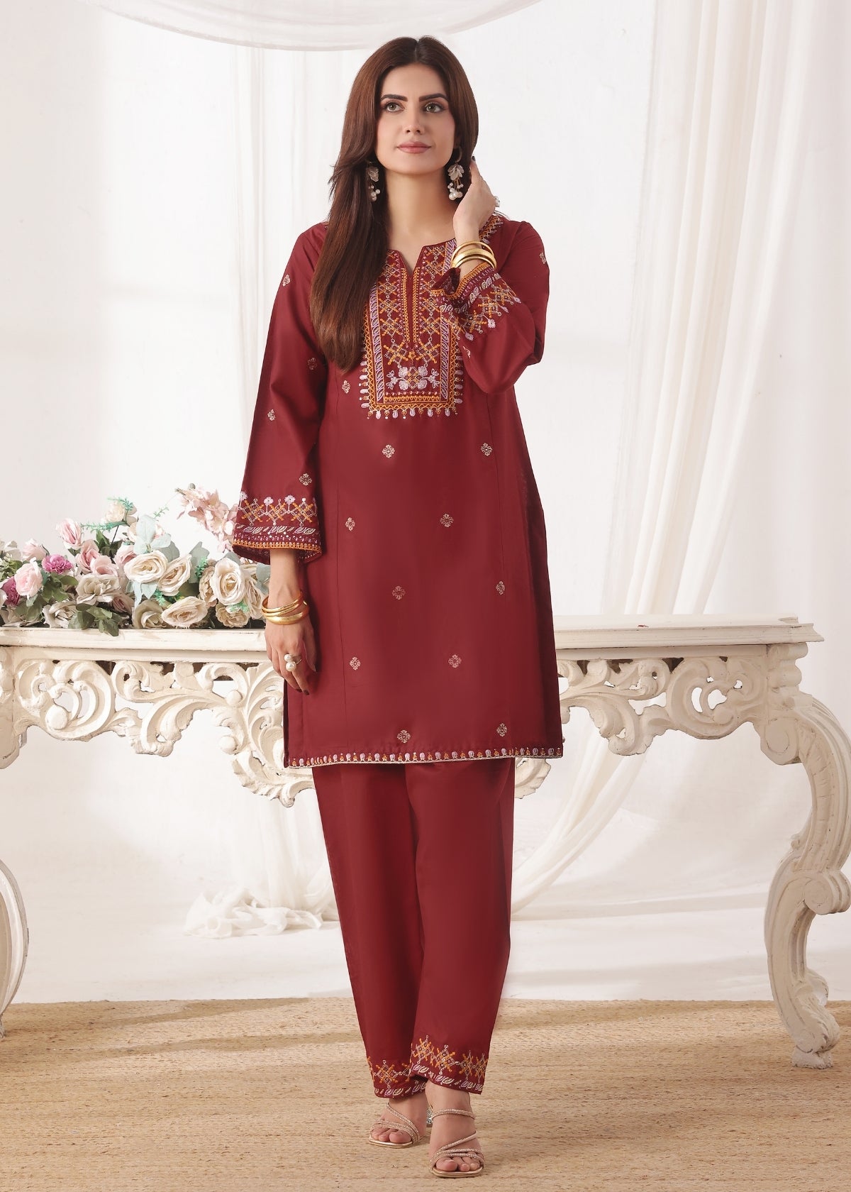 Sehar - Maroon - 2 pieces - Cotton