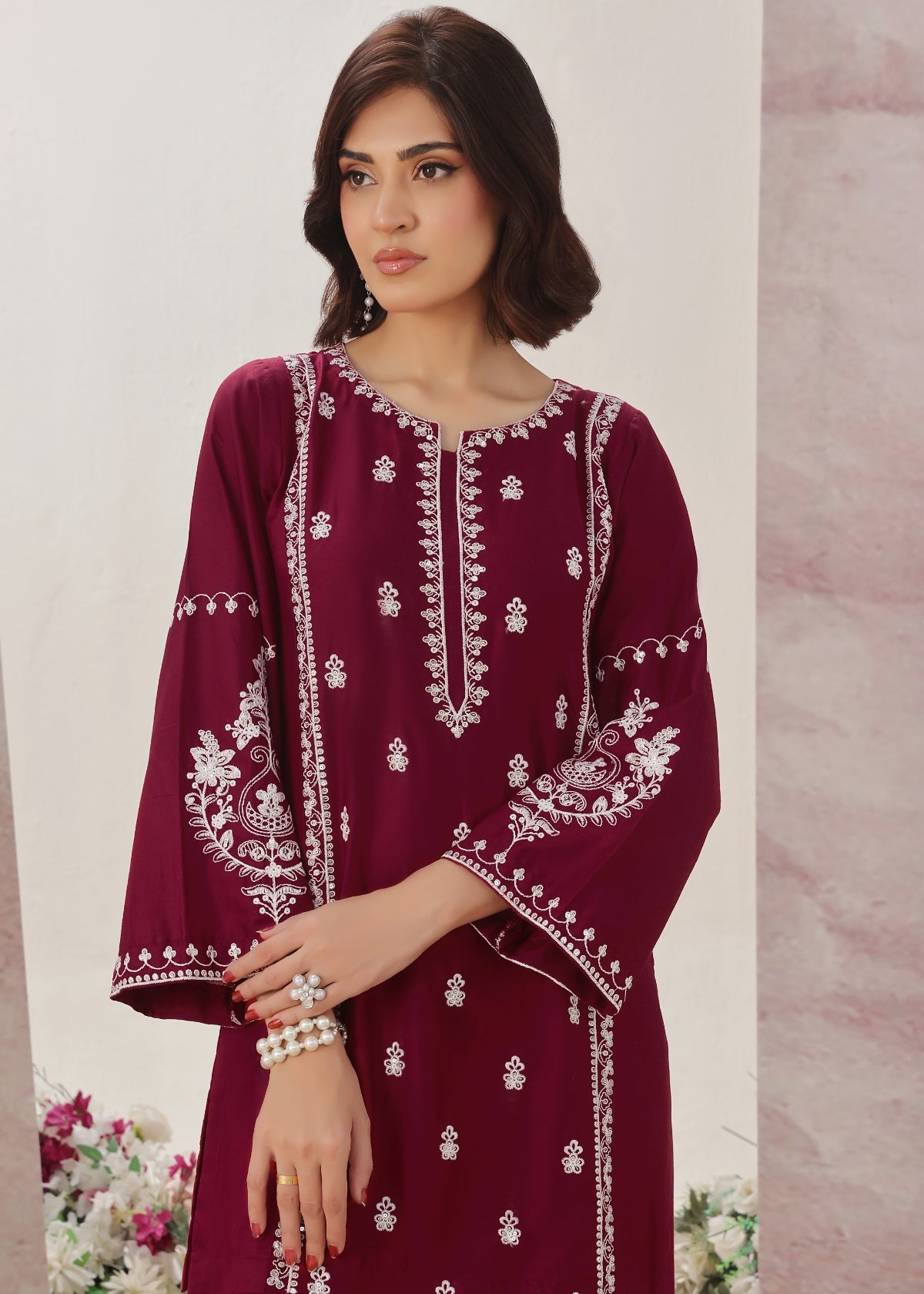 Daisy Maroon 2 pieces