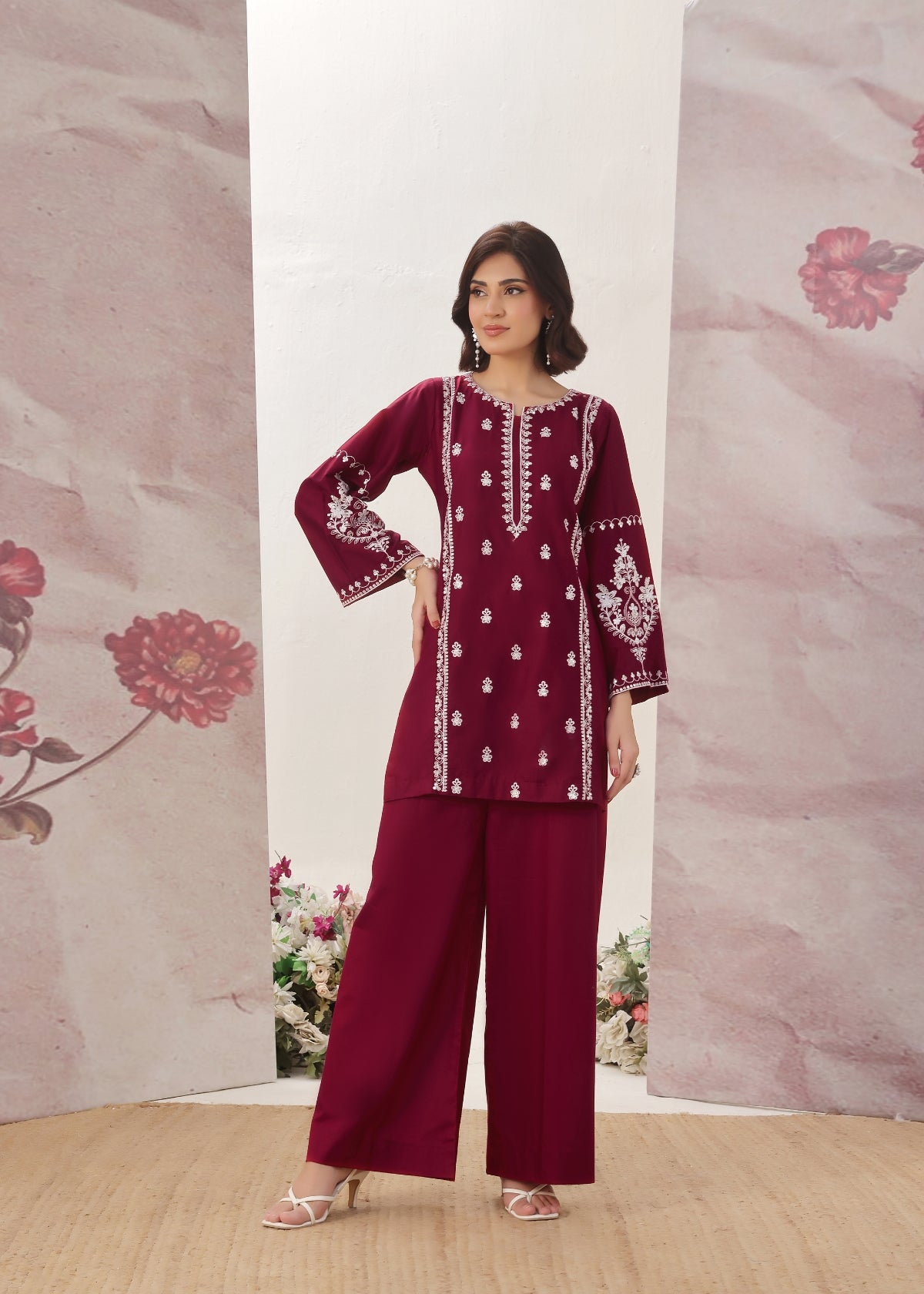Daisy Maroon 2 pieces