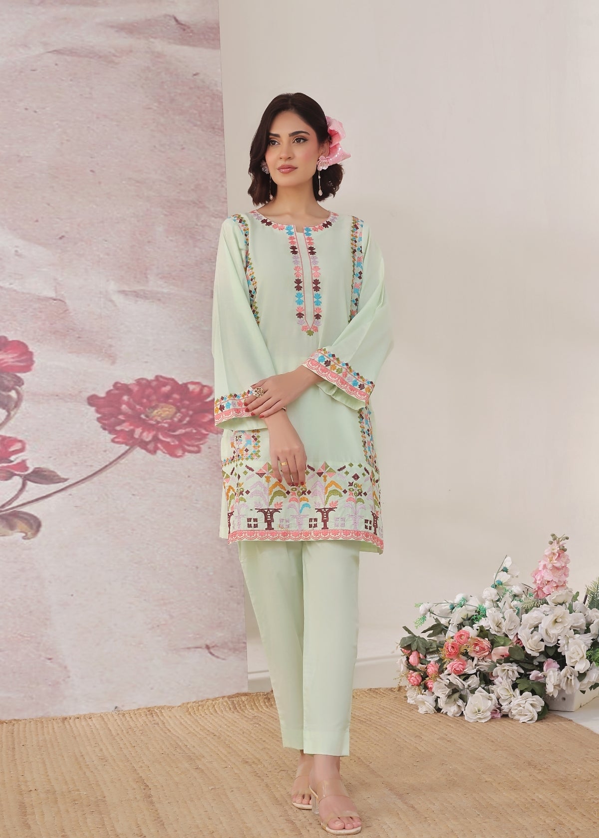 Ahana Mint Green 2 Pieces
