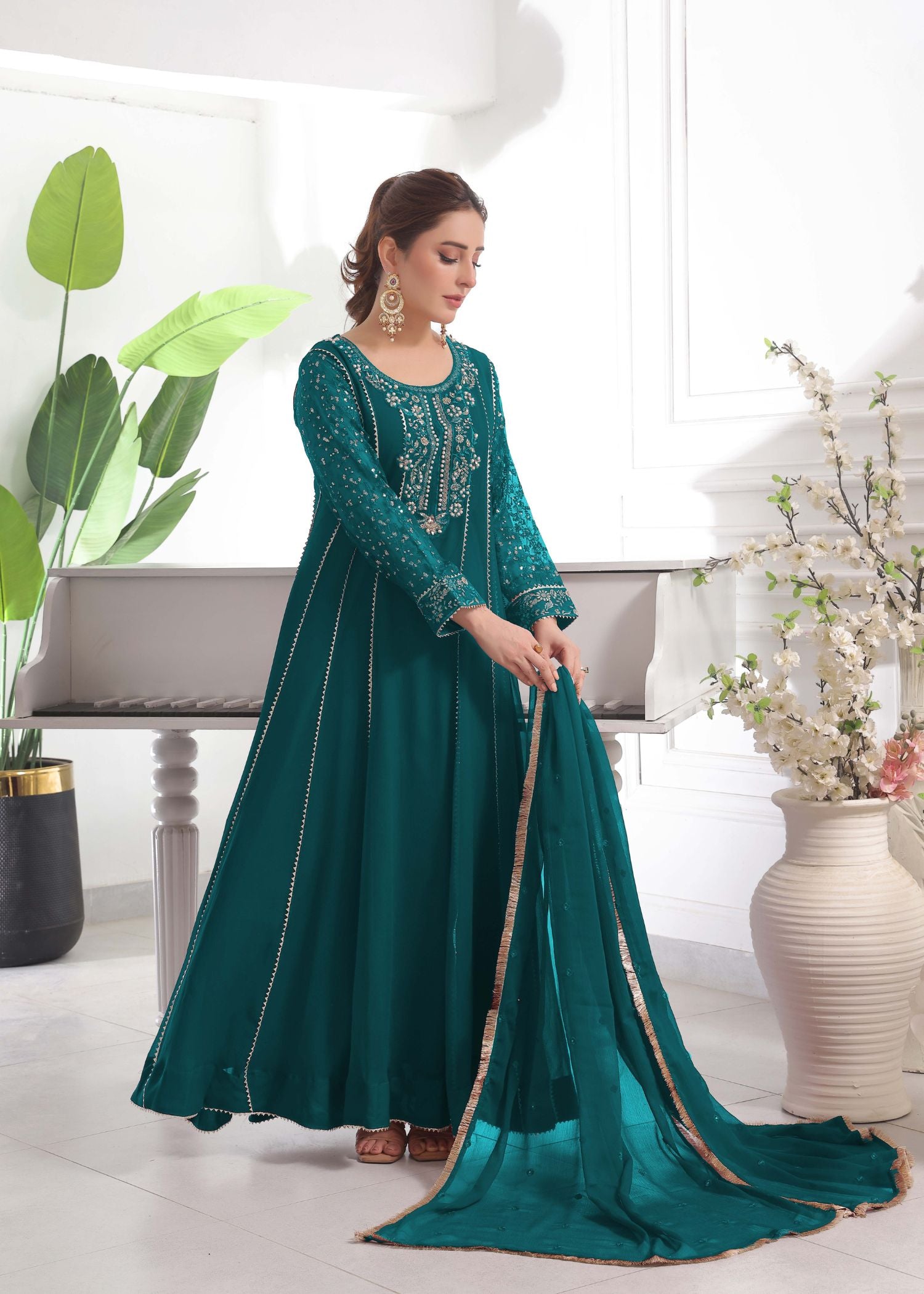 Raani-Peacock & Sea green