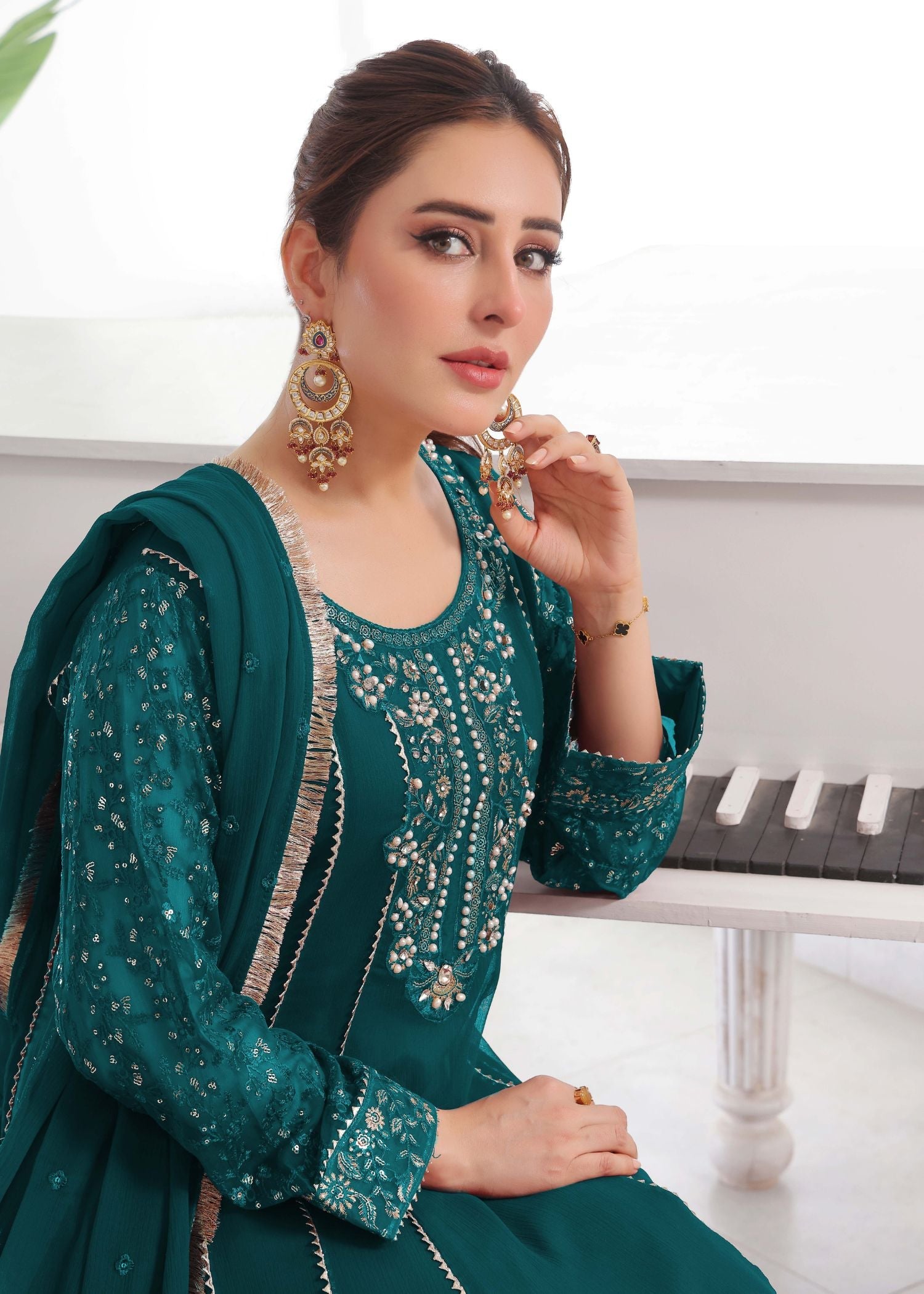 Raani-Peacock & Sea green