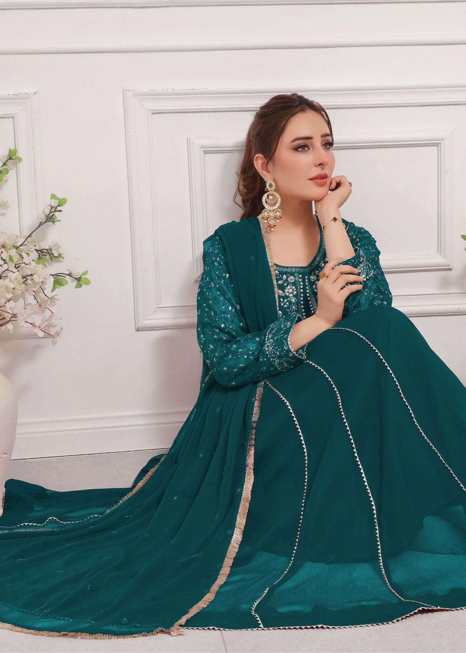 Raani-Peacock & Sea green