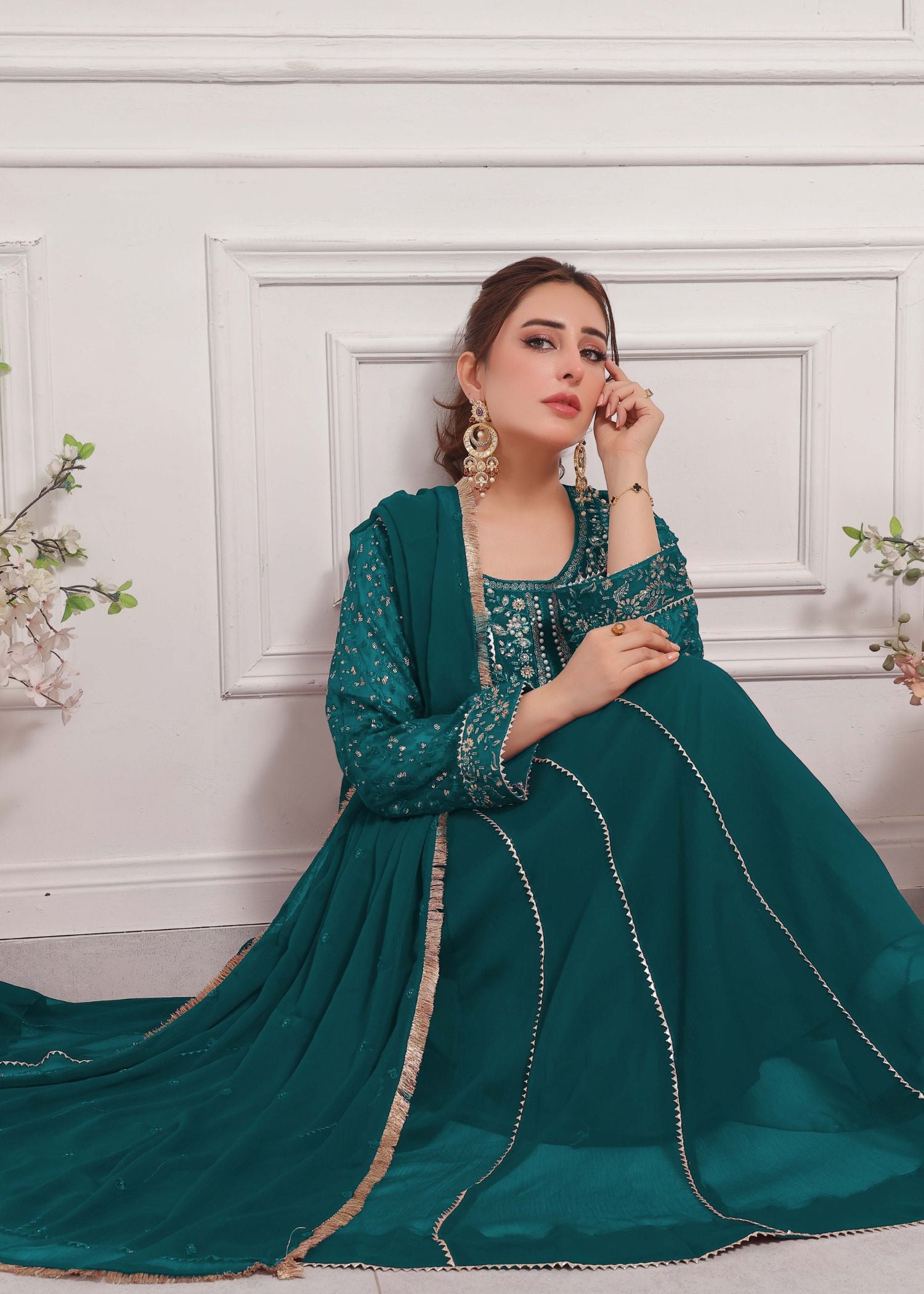 Raani-Peacock & Sea green