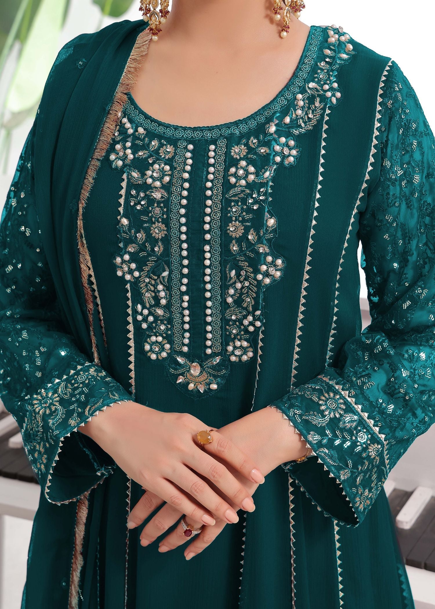 Raani-Peacock & Sea green