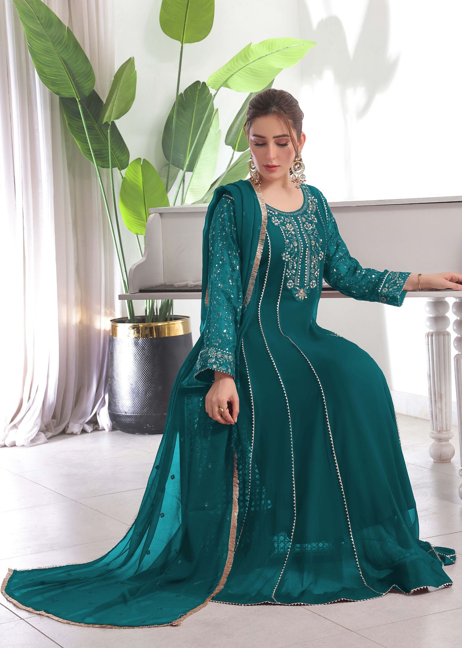 Raani-Peacock & Sea green