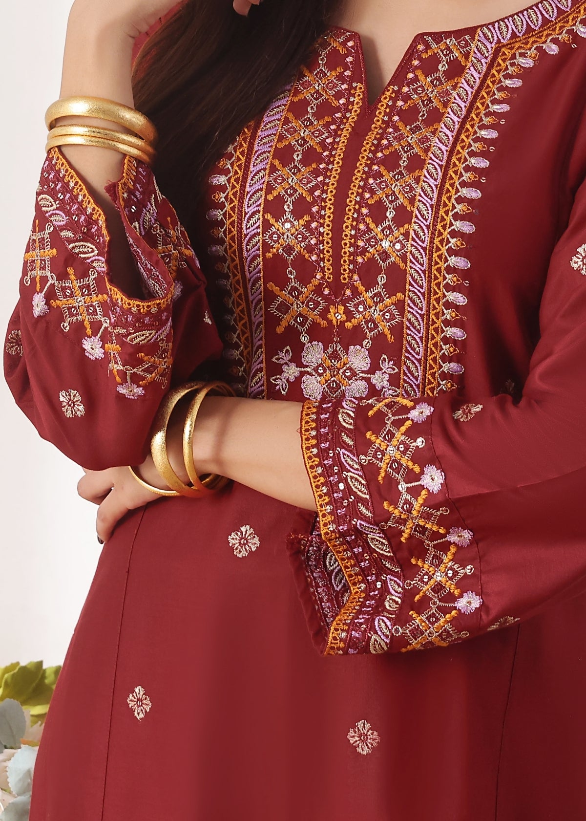 Sehar - Maroon - 2 pieces - Cotton