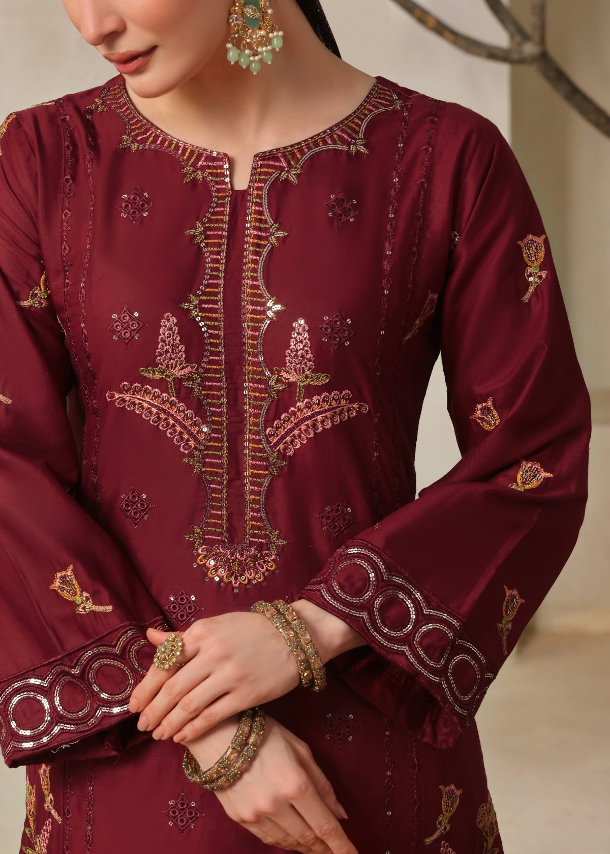 Jasmine Maroon 2 Pieces