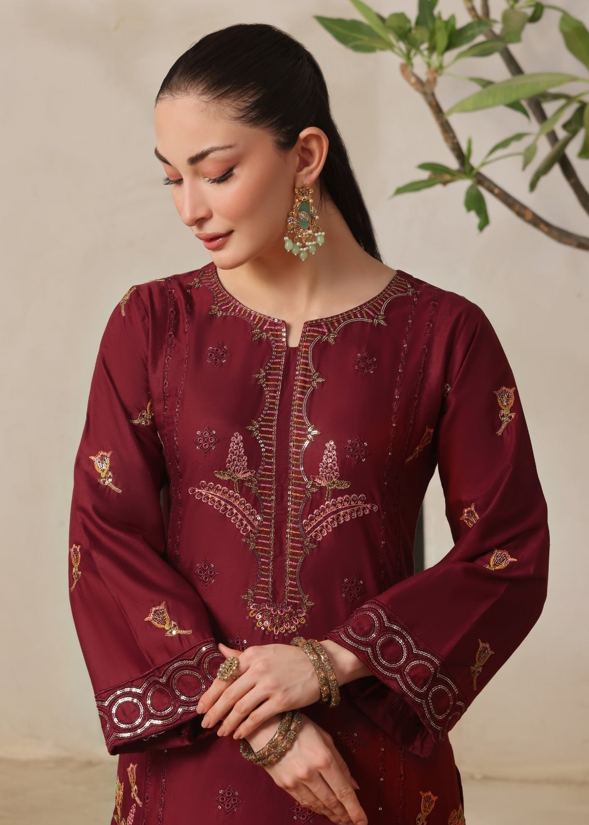 Jasmine Maroon 2 Pieces
