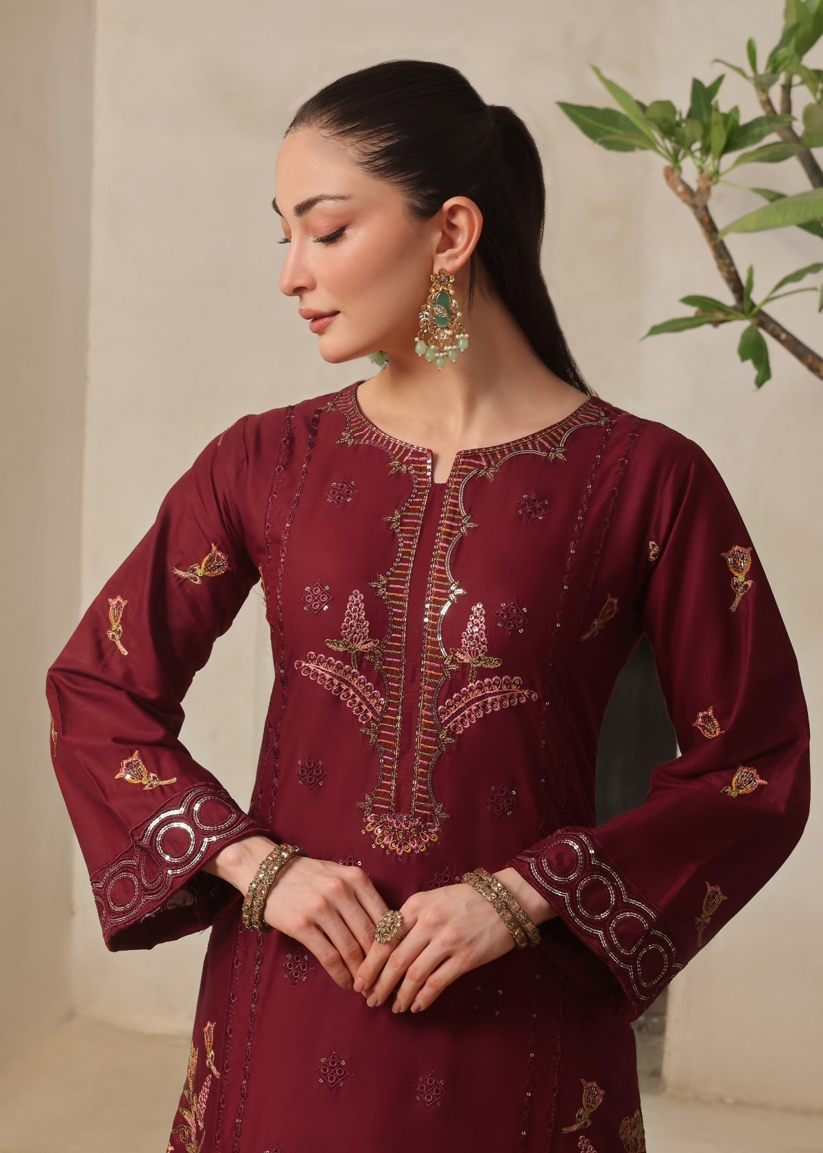 Jasmine Maroon 2 Pieces