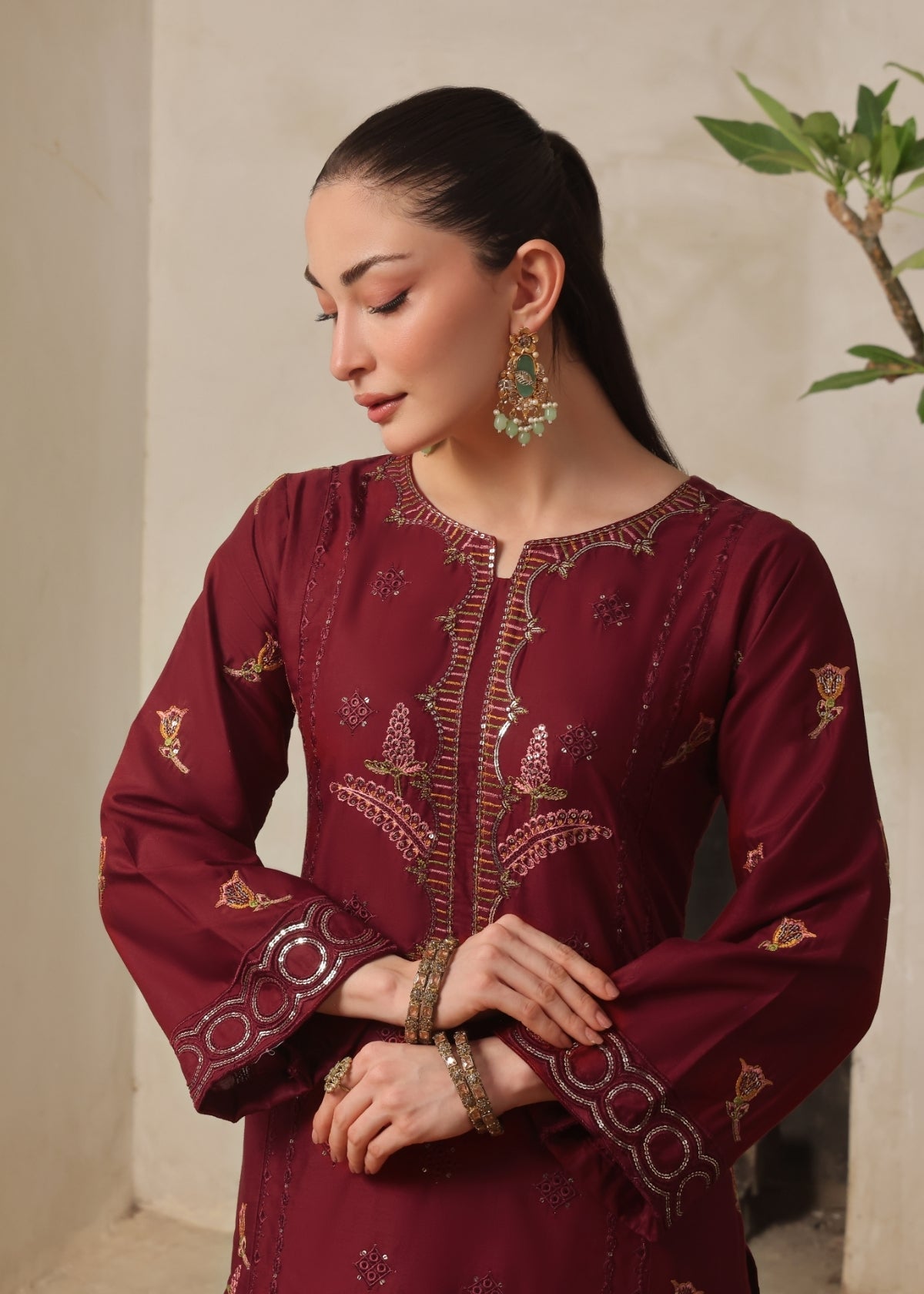 Jasmine Maroon 2 Pieces